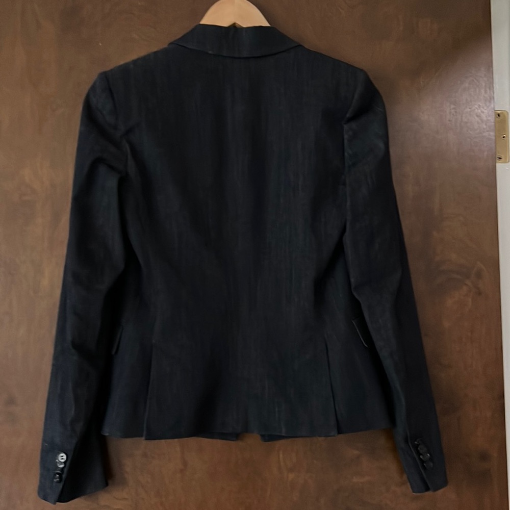 Double breasted dark chambray blazer and pants suit - Picture 2 of 4